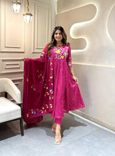 Beautiful Embroidery With Suqes Heavy Suit For Women