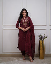 Beautiful Pure Cotton Super Dying Embroidery Suit